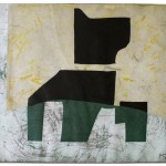 Perro bicolor VIII, collage y acrílico sobre papel, 44.5 x 40.5, 2010. Miguel Castro Leñero