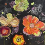 Flores nocturnas, óleo y tinta cihna sobre lienzo, 120 x 110, 2012
