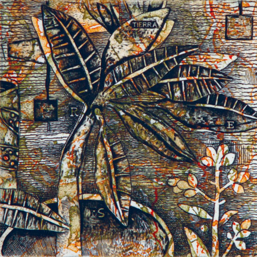 Fragmento ii, grabado al buril y aguafuerte, 10 x 10, 2012.