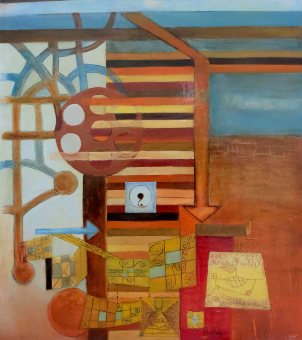 Un lugar (a Paul Klee), óleo-encáustica / madera, 45 x 40, 2012.