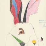 ©B.J. Carrick, Jack Rabbit executive, lápiz y tinta sobre papel crema, 21.6 x 28 in, 2012.