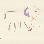 ©B.J. Carrick, Elephant, lápiz y tinta sobre papel crema, 21.6 x 28 in, 2012.