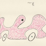 ©B.J. Carrick, Octopus car, lápiz y tinta sobre papel crema, 21.6 x 28, in, 2011.