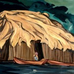 Plática desde la canoa o Paisaje de Tabasco, óleo sobre lino, 1966, Pablo O´Higgings.